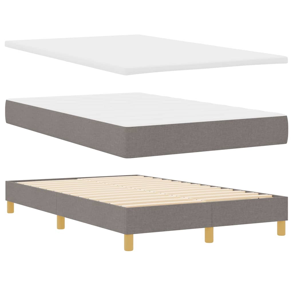 vidaXL LED Κρεβάτι με βάθρο με κεφαλάρι Taupe 120 x 190 cm ύφασμα