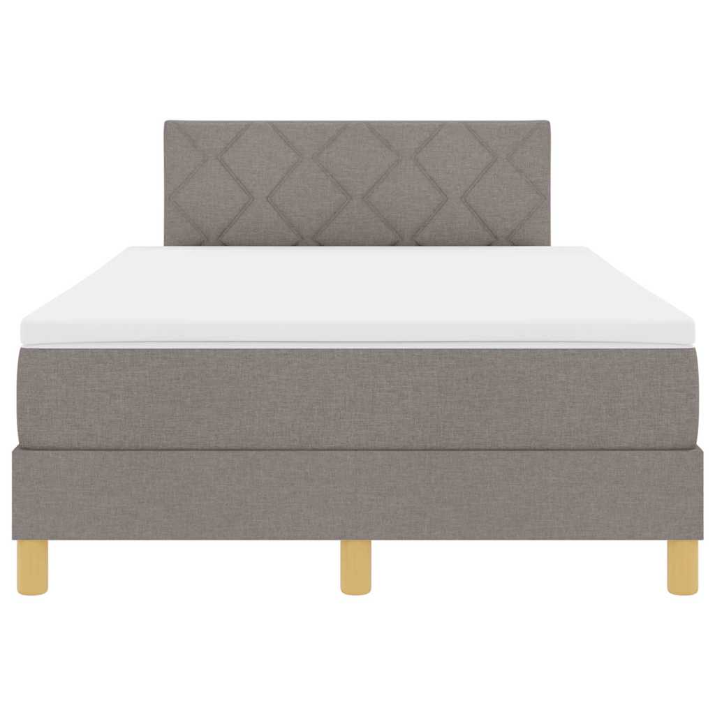 vidaXL LED Κρεβάτι με βάθρο με κεφαλάρι Taupe 120 x 200 cm ύφασμα
