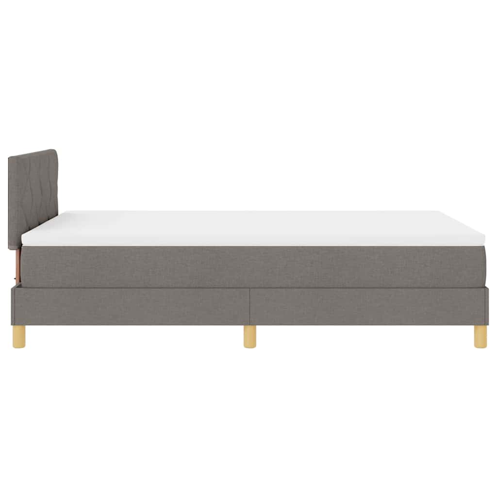 vidaXL LED Κρεβάτι με βάθρο με κεφαλάρι Taupe 120 x 200 cm ύφασμα