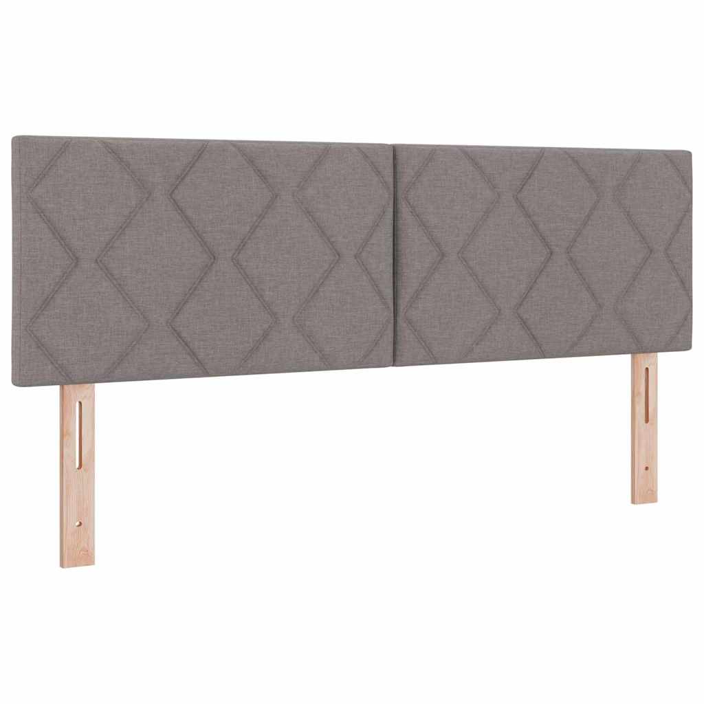vidaXL LED Κρεβάτι με βάθρο με κεφαλάρι Taupe 160 x 200 cm ύφασμα