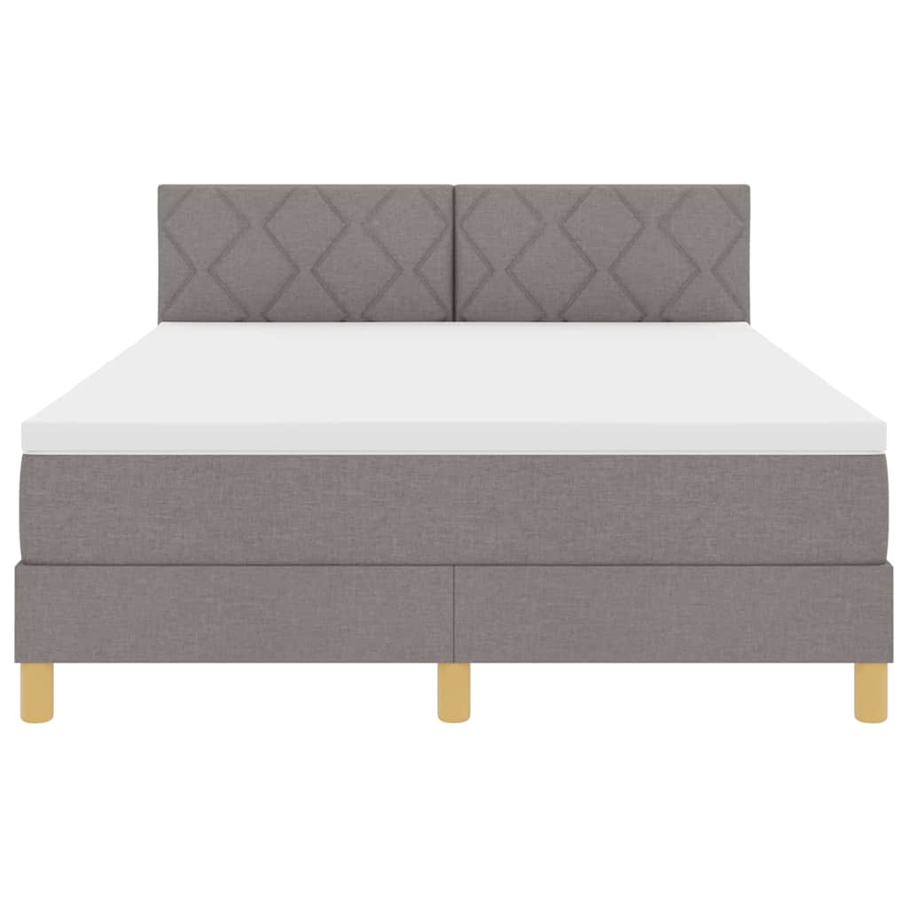 vidaXL LED Κρεβάτι με βάθρο με κεφαλάρι Taupe 160 x 200 cm ύφασμα