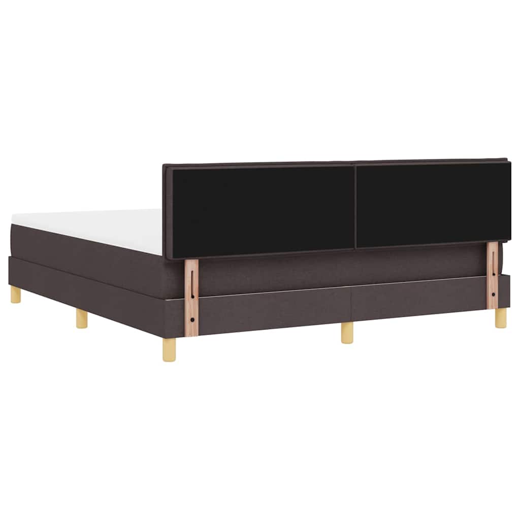 vidaXL LED Κρεβάτι με βάθρο Σκούρο Καφέ 180 x 200 cm ύφασμα