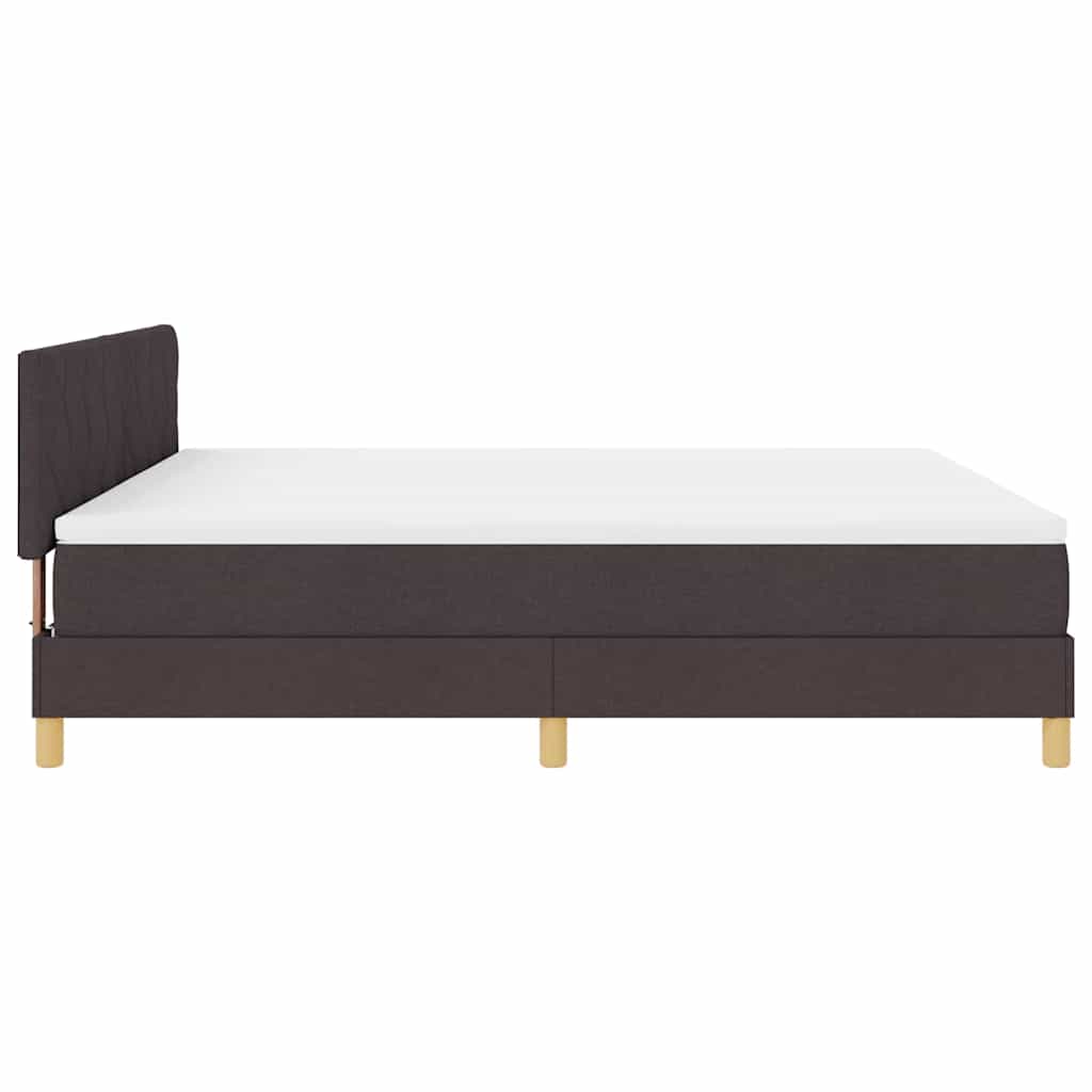 vidaXL LED Κρεβάτι με βάθρο Σκούρο Καφέ 180 x 200 cm ύφασμα