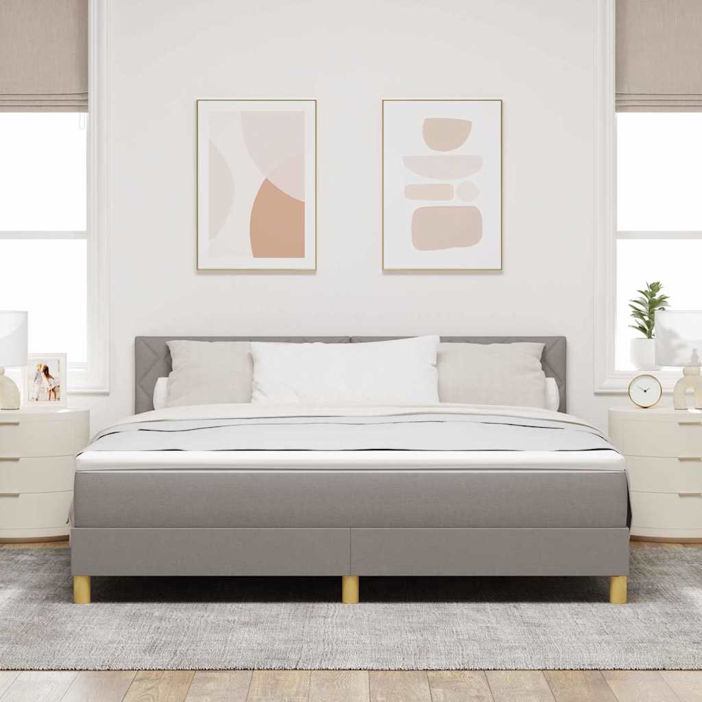 vidaXL LED Κρεβάτι με βάθρο με κεφαλάρι Taupe 180 x 200 cm ύφασμα