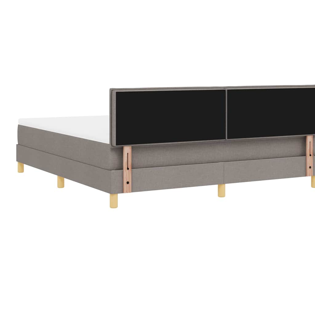 vidaXL LED Κρεβάτι με βάθρο με κεφαλάρι Taupe 180 x 200 cm ύφασμα