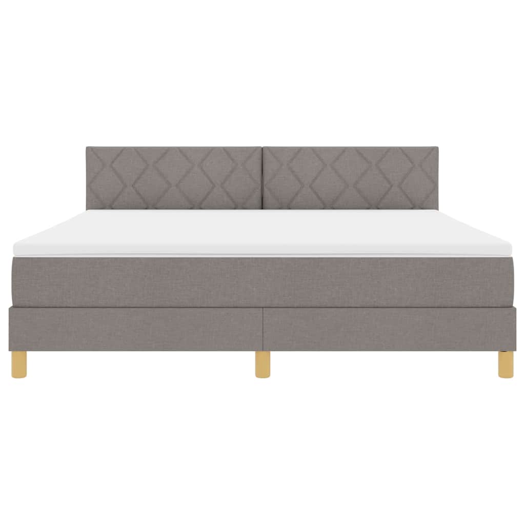 vidaXL LED Κρεβάτι με βάθρο με κεφαλάρι Taupe 180 x 200 cm ύφασμα
