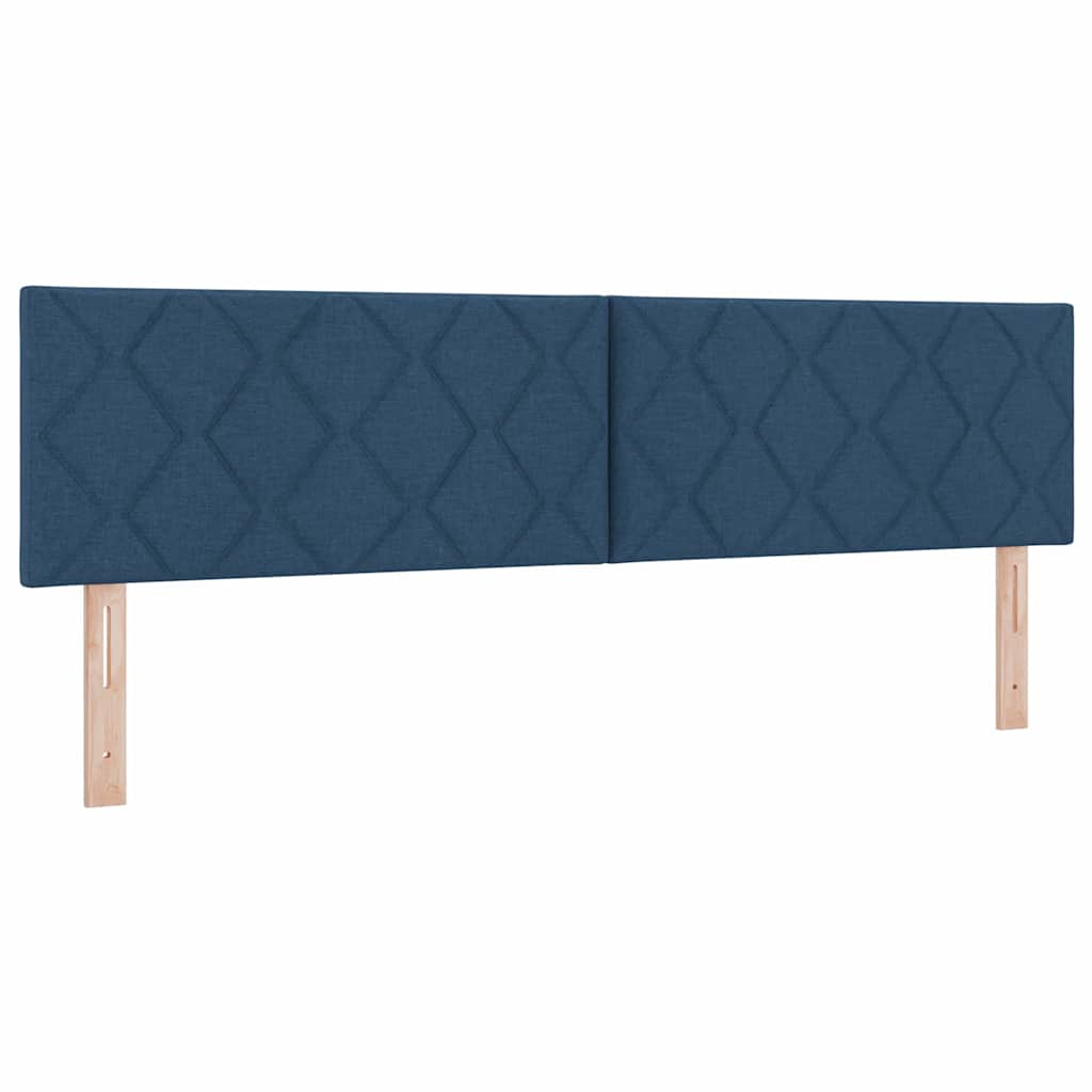 vidaXL LED Κρεβάτι με βάθρο με κεφαλάρι Μπλε 180 x 200 cm ύφασμα