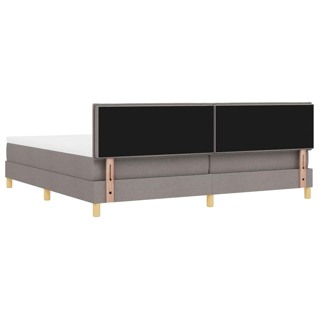 vidaXL LED Κρεβάτι με βάθρο με κεφαλάρι Taupe 200 x 200 cm ύφασμα