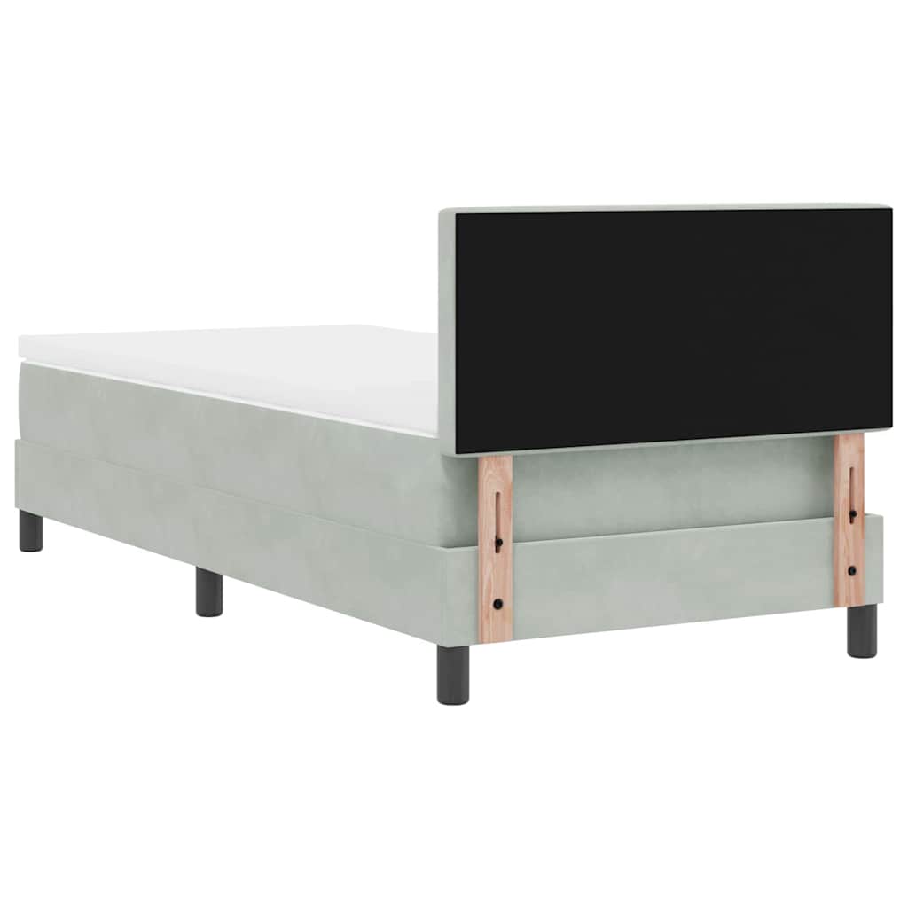 vidaXL Κρεβάτι με Στρώμα & LED Φωτισμό Γκρι 90x190 εκ Βελούδινο
