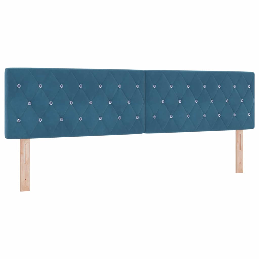 vidaXL LED Κρεβάτι με βάθρο Σκούρο Μπλε 180 x 200 cm Βελούδο