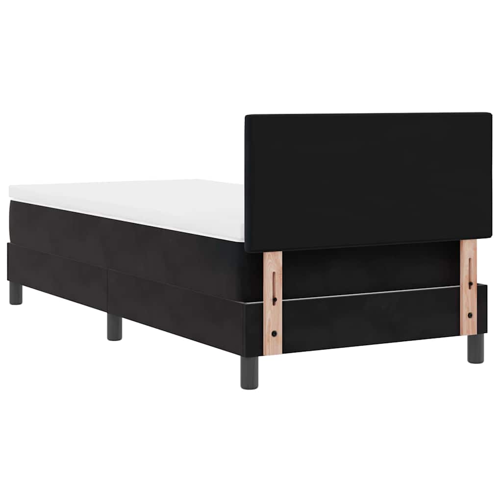 κρεβάτι Box Spring vidaXL με στρώμα & LED μαύρο 90x190 εκ. βελούδο