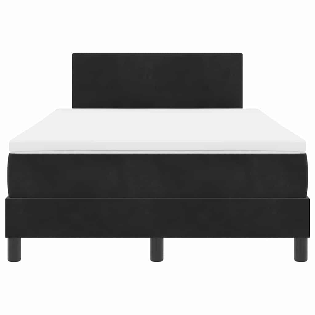 vidaXL LED Κρεβάτι με βάθρο με μαξιλάρι Μαύρο 120 x 200 cm Βελούδο