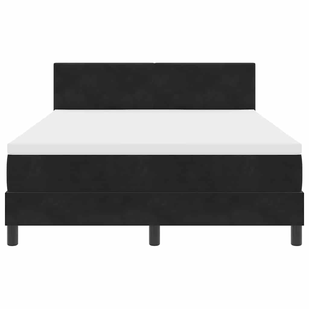 vidaXL LED Κρεβάτι με βάθρο με κεφαλάρι Μαύρο 140 x 200 cm Βελούδο