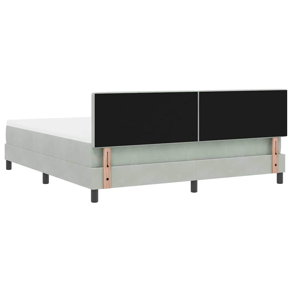 vidaXL LED Κρεβάτι με βάθρο Ανοιχτό γκρι 180 x 200 cm Βελούδο