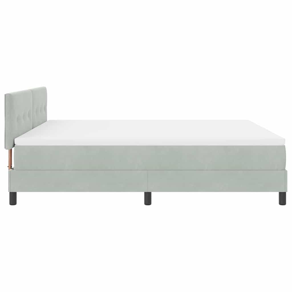 vidaXL LED Κρεβάτι με βάθρο Ανοιχτό γκρι 180 x 200 cm Βελούδο