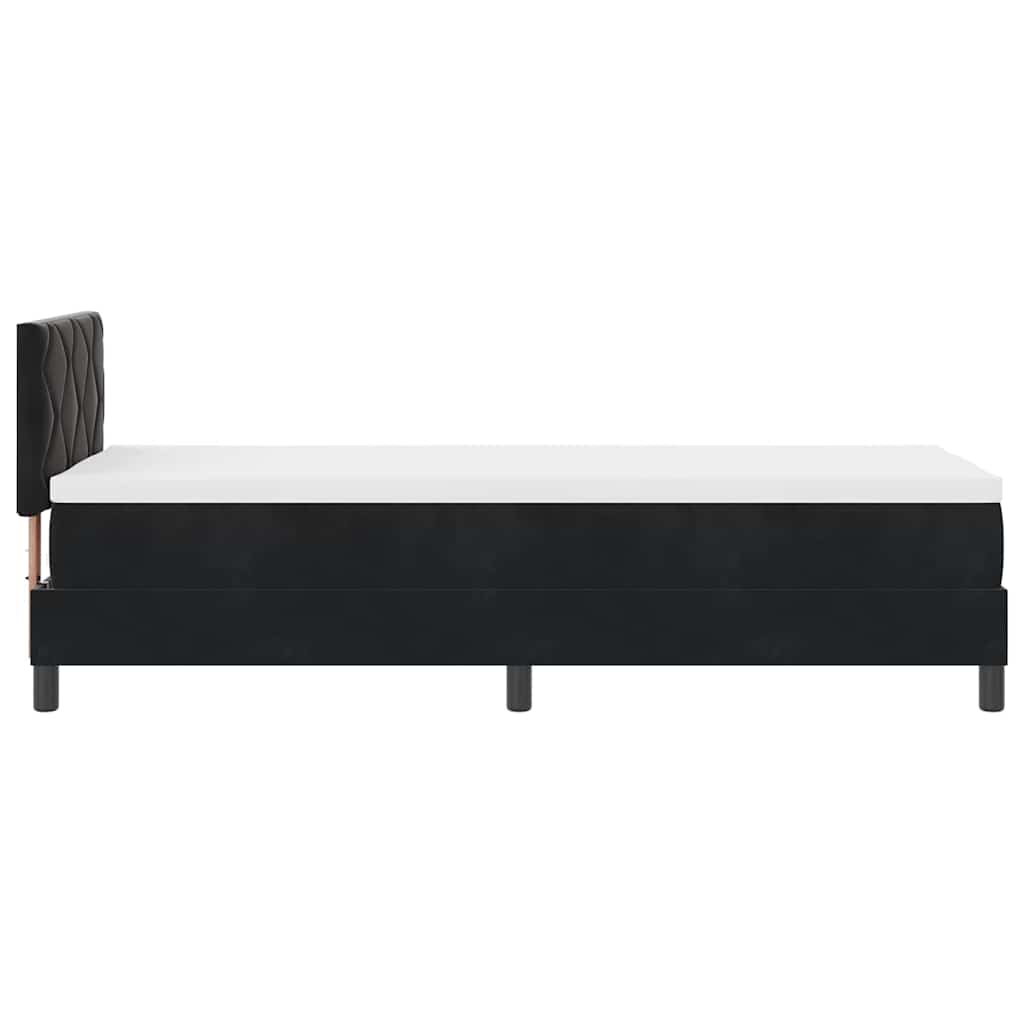 vidaXL LED Κρεβάτι με βάθρο με κεφαλάρι Μαύρο 80 x 200 cm Βελούδο