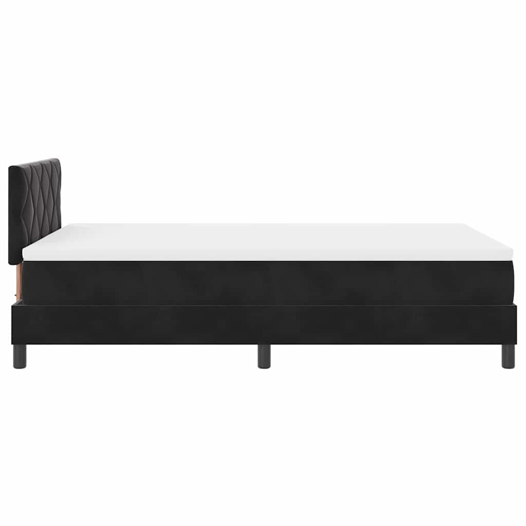 vidaXL LED Κρεβάτι με βάθρο με κεφαλάρι Μαύρο 120 x 190 cm Βελούδο
