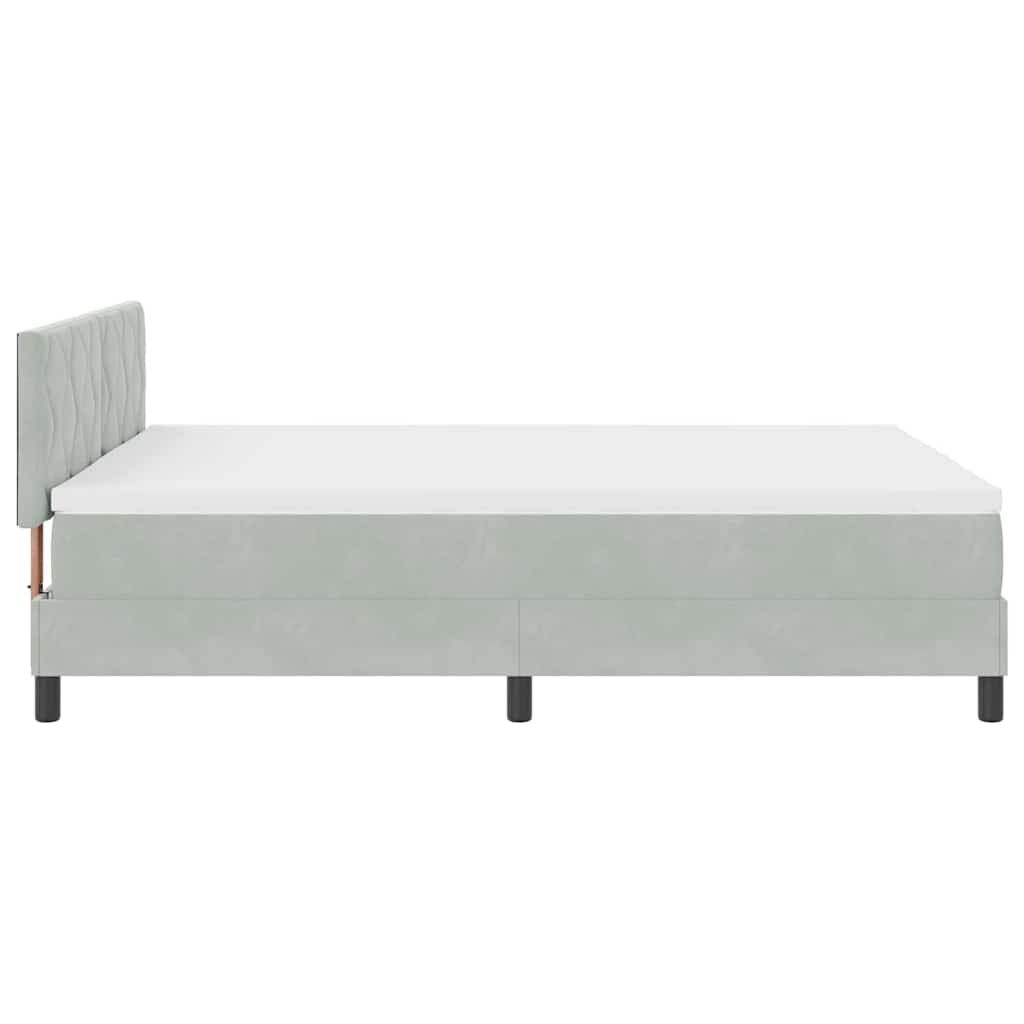 vidaXL LED Κρεβάτι με βάθρο Ανοιχτό γκρι 140 x 190 cm Βελούδο