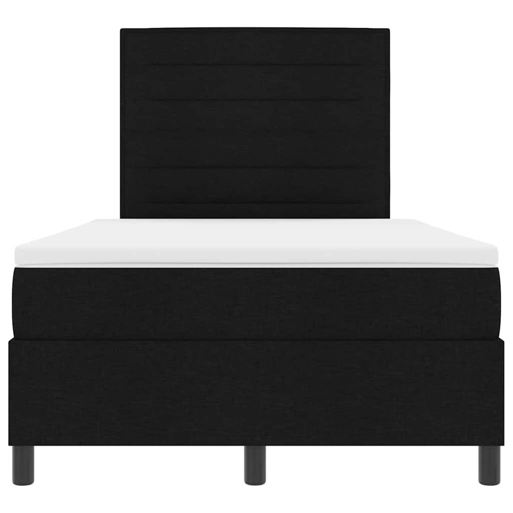 vidaXL Κρεβάτι με ελατήρια με στρώμα με led Μαύρο 120 x 200 cm ύφασμα