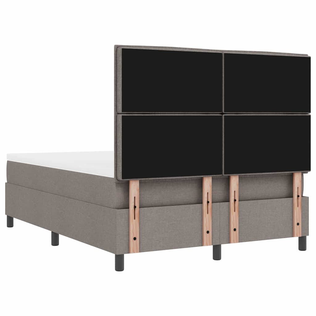 vidaXL Κρεβάτι με ελατήρια με στρώμα με led Taupe 140 x 190 cm ύφασμα