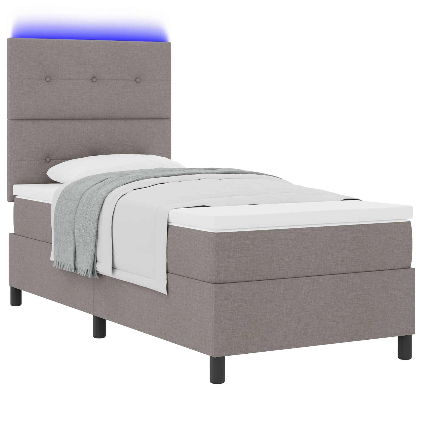 vidaXL Κρεβάτι με ελατήρια με κεφαλάρι Taupe 80 x 200 cm ύφασμα