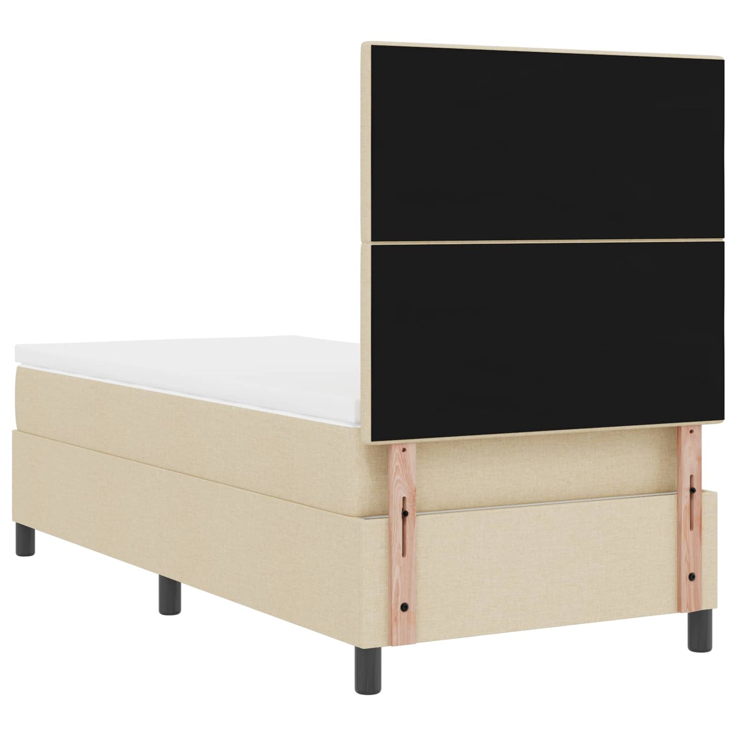 vidaXL Κρεβάτι με ελατήρια με κεφαλάρι Κρεμ 80 x 200 cm ύφασμα