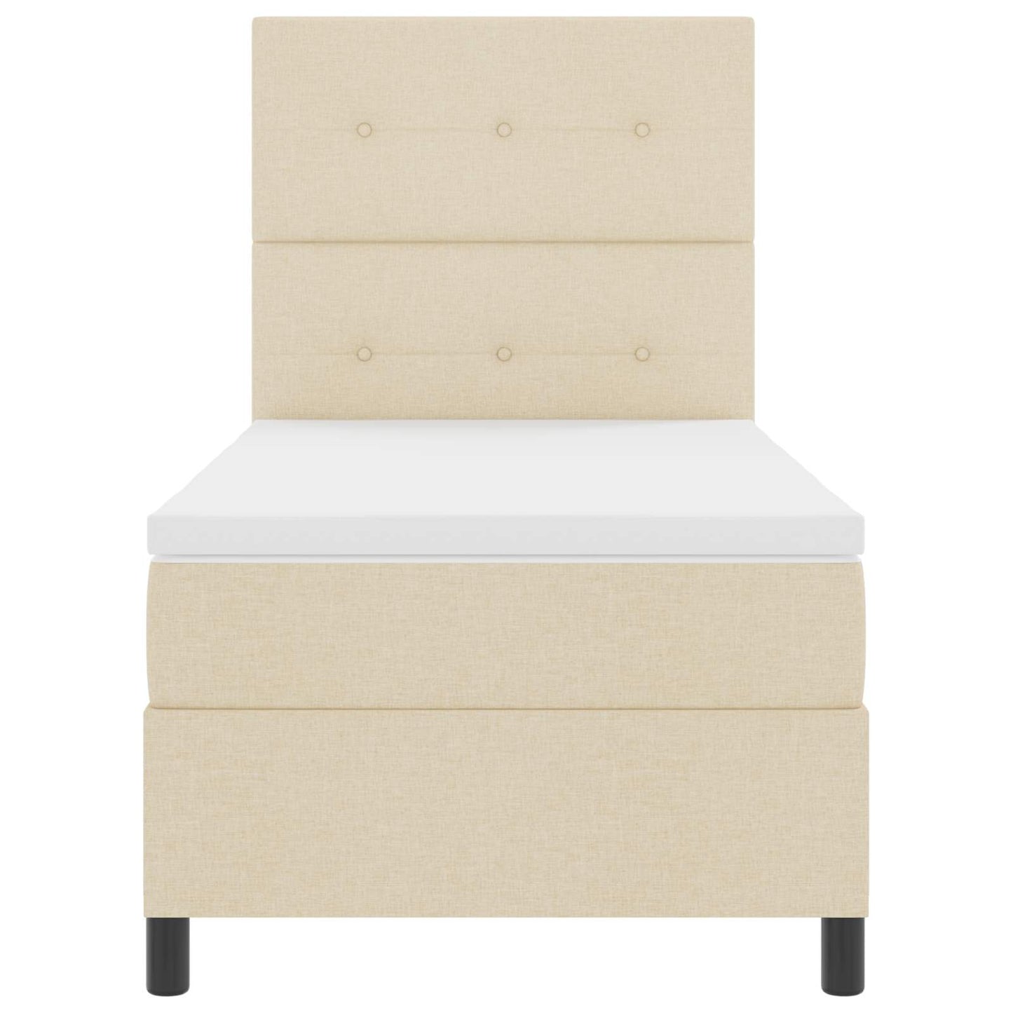 vidaXL Κρεβάτι με ελατήρια με κεφαλάρι Κρεμ 80 x 200 cm ύφασμα