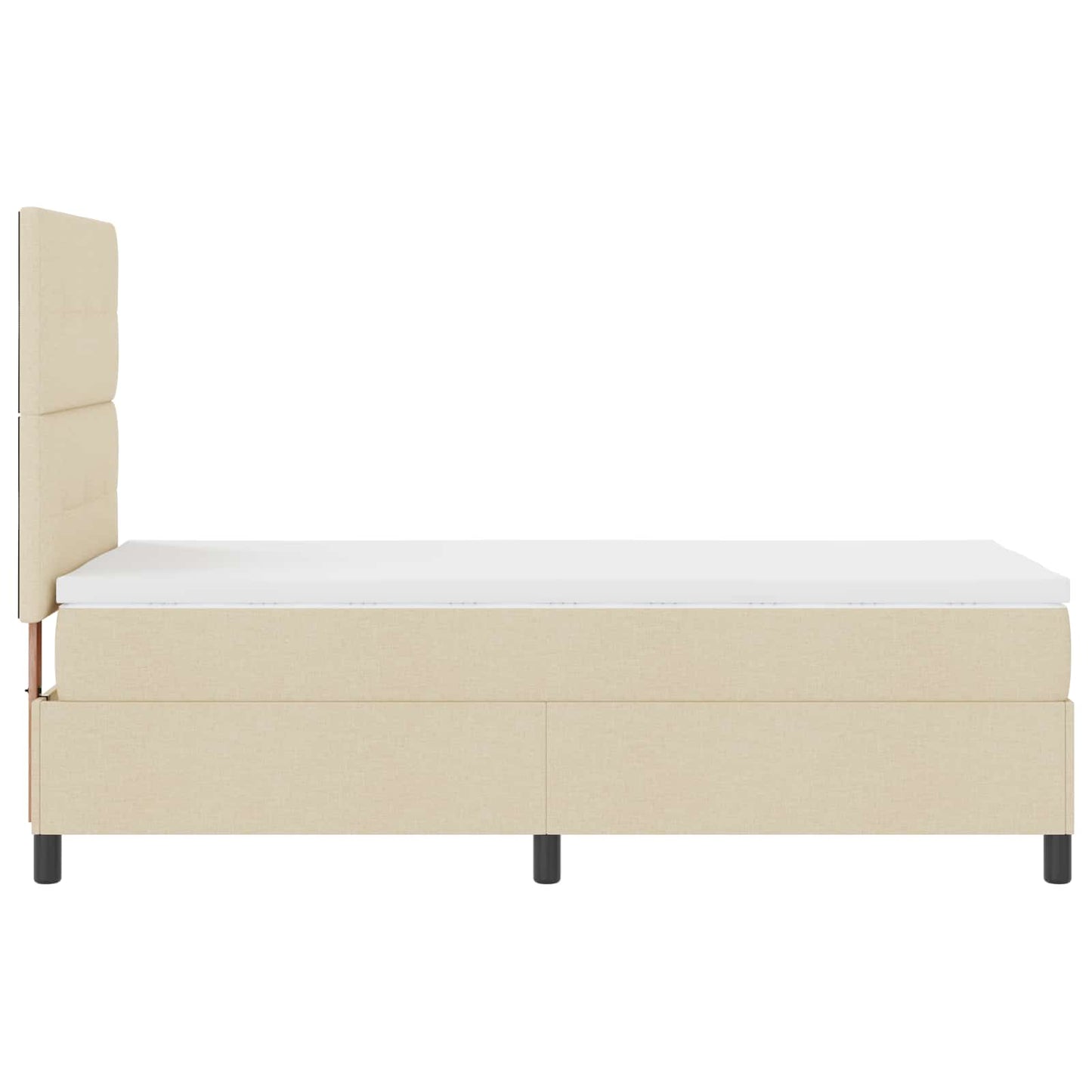 vidaXL Κρεβάτι με ελατήρια με κεφαλάρι Κρεμ 80 x 200 cm ύφασμα