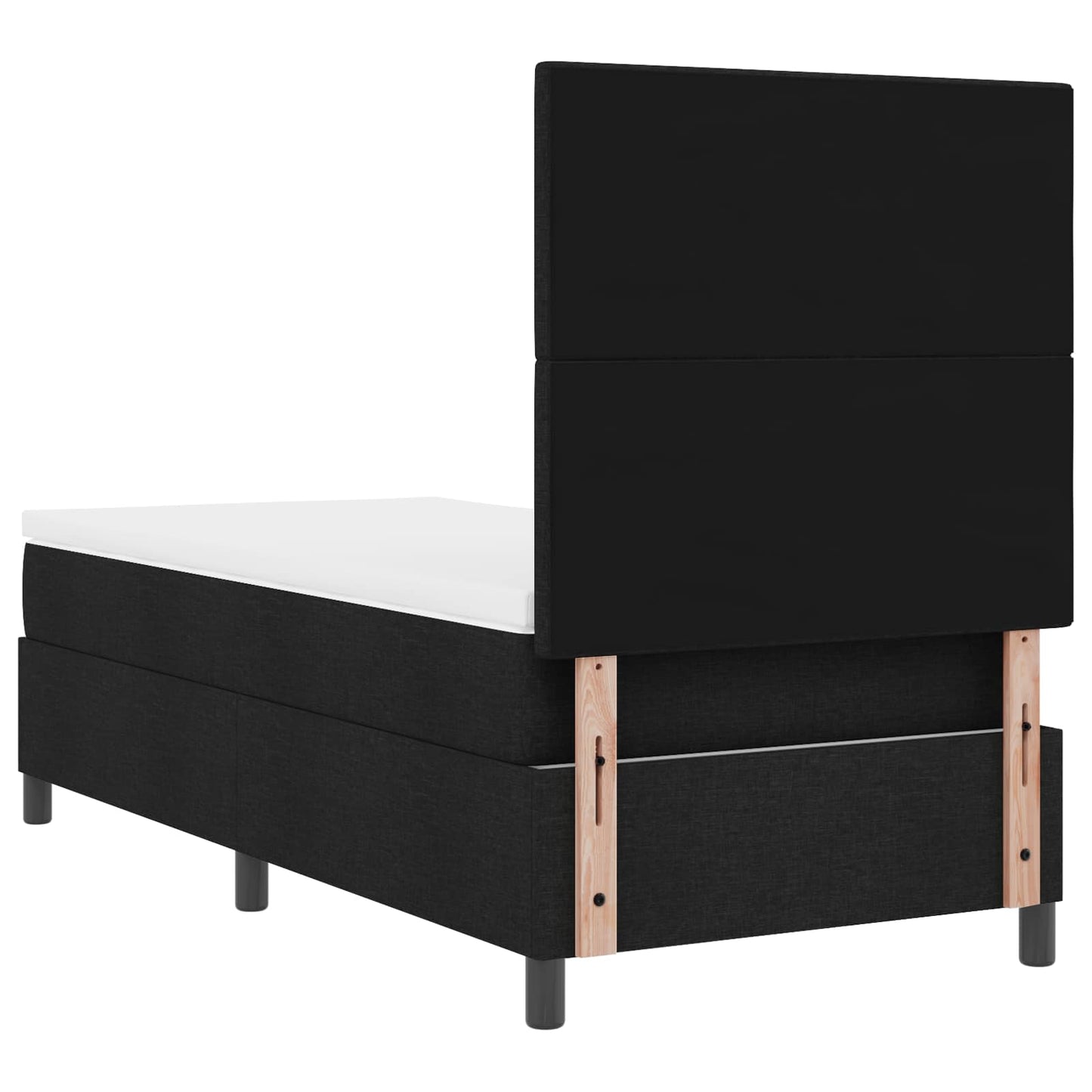 vidaXL Κρεβάτι με ελατήρια με κεφαλάρι Μαύρο 90 x 190 cm ύφασμα