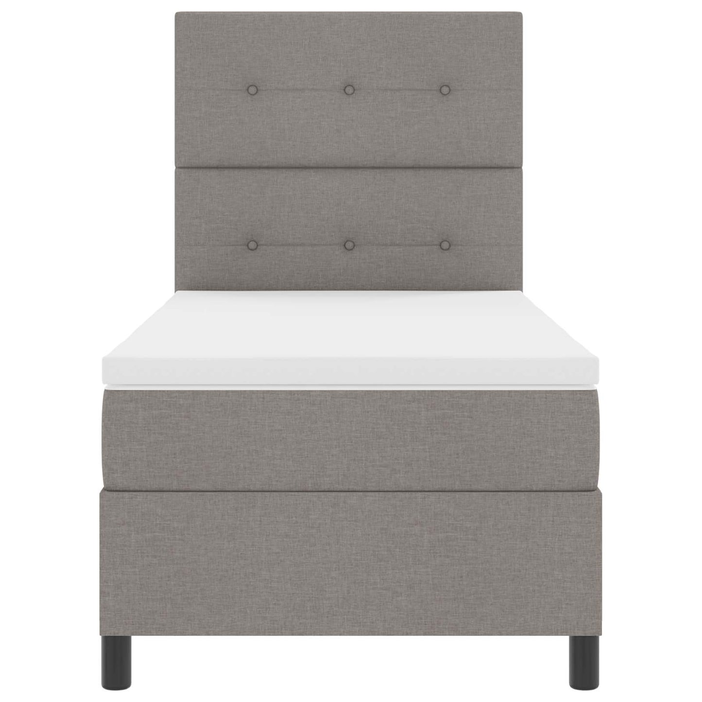 vidaXL Κρεβάτι με ελατήρια με κεφαλάρι Taupe 90 x 190 cm ύφασμα