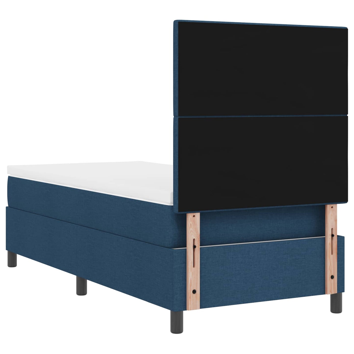 vidaXL Κρεβάτι με ελατήρια με κεφαλάρι Μπλε 90 x 190 cm ύφασμα