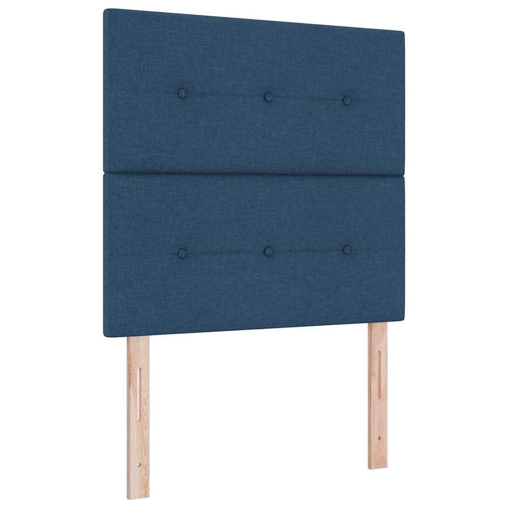 vidaXL Κρεβάτι με ελατήρια με κεφαλάρι Μπλε 90 x 200 cm ύφασμα