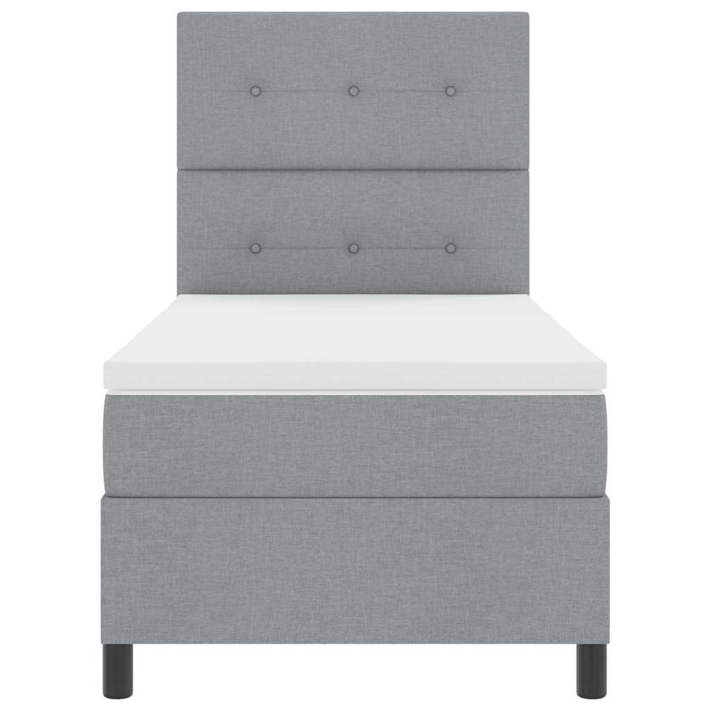 vidaXL Κρεβάτι με ελατήρια Ανοιχτό γκρι 100 x 200 cm ύφασμα
