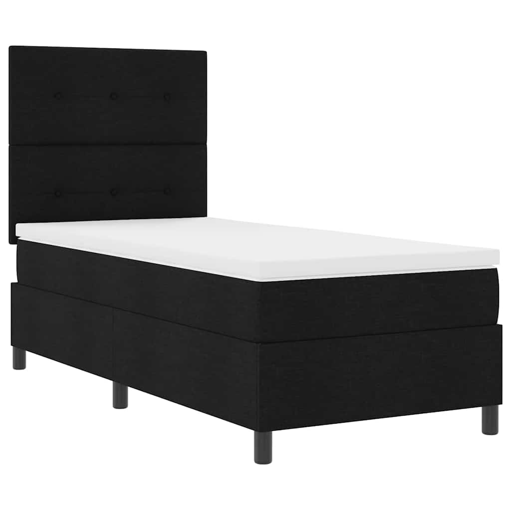 vidaXL Κρεβάτι με ελατήρια με κεφαλάρι Μαύρο 100 x 200 cm ύφασμα