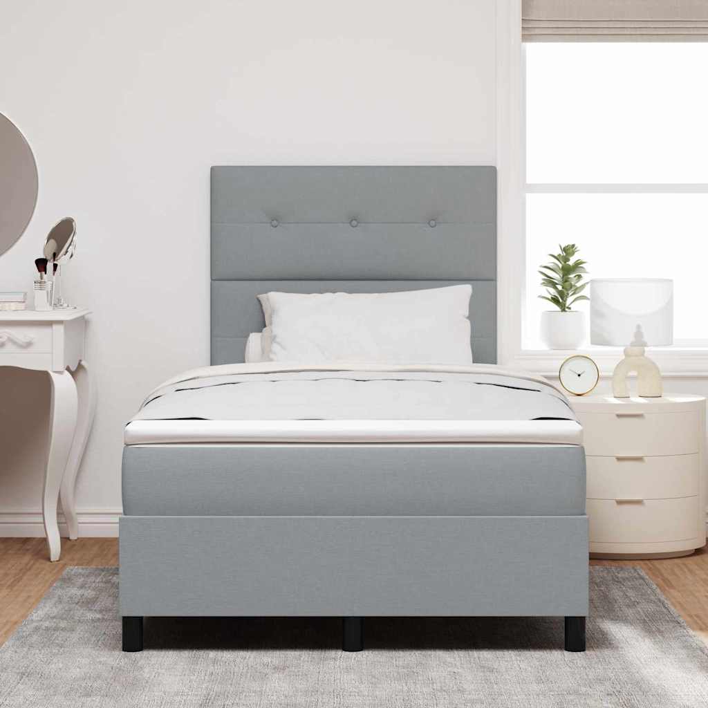 vidaXL Κρεβάτι με ελατήρια Ανοιχτό γκρι 120 x 190 cm ύφασμα