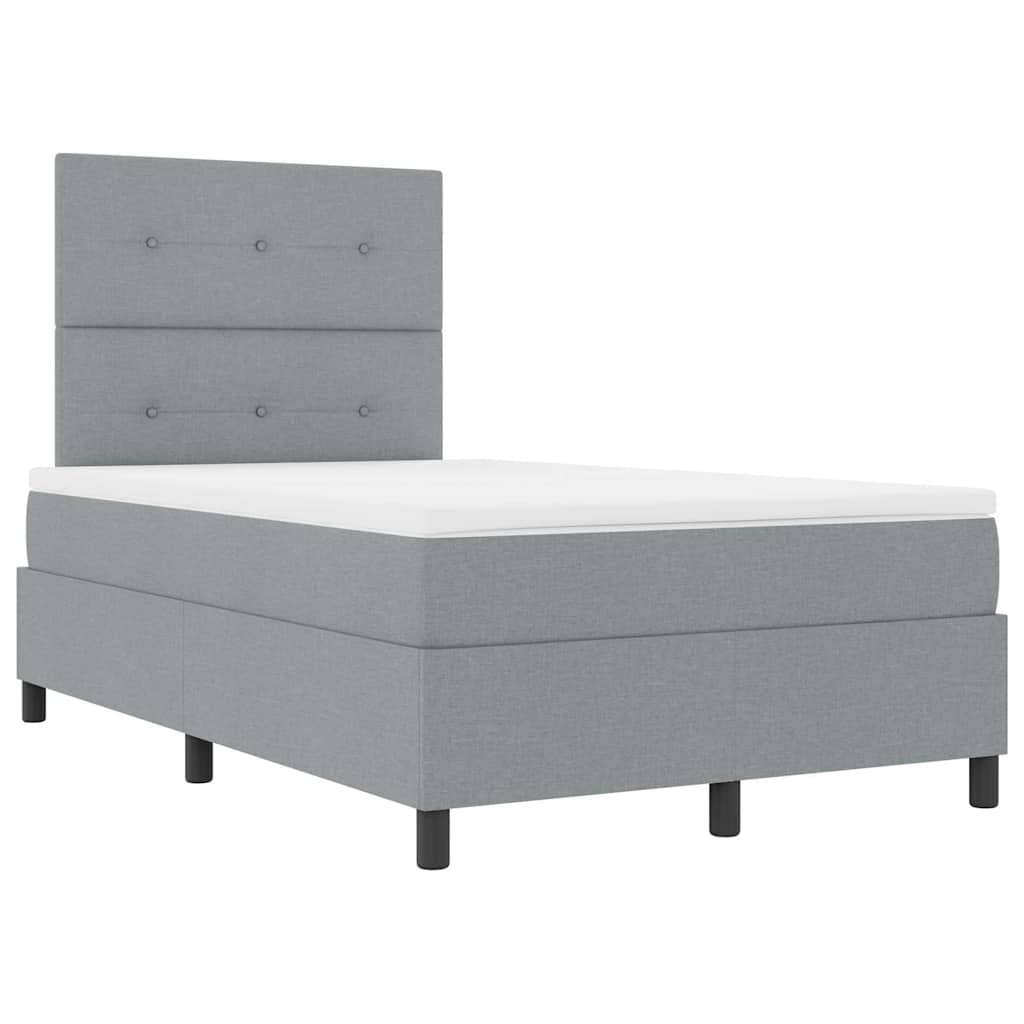 vidaXL Κρεβάτι με ελατήρια Ανοιχτό γκρι 120 x 190 cm ύφασμα