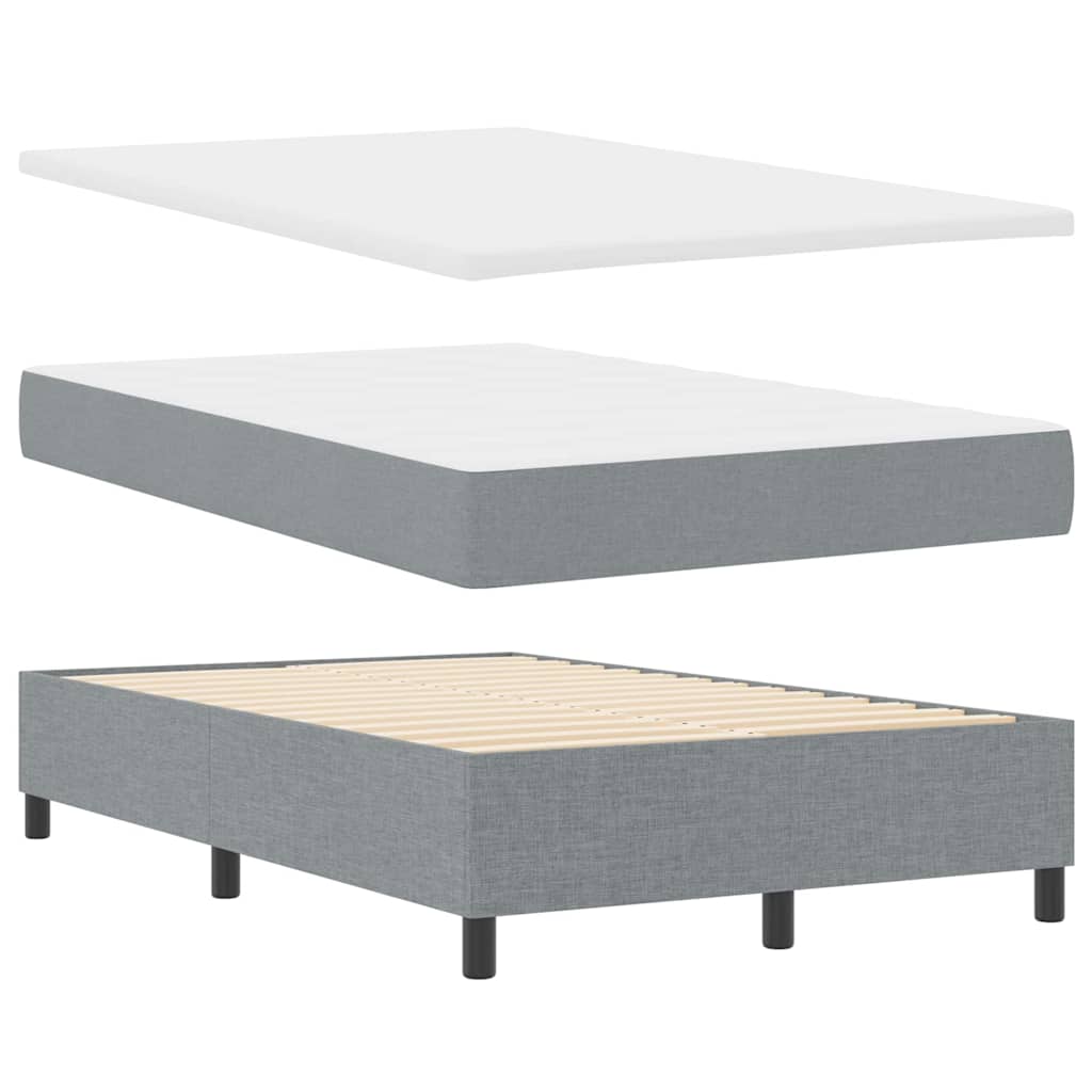 vidaXL Κρεβάτι με ελατήρια Ανοιχτό γκρι 120 x 190 cm ύφασμα