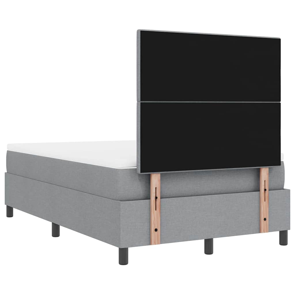 vidaXL Κρεβάτι με ελατήρια Ανοιχτό γκρι 120 x 190 cm ύφασμα