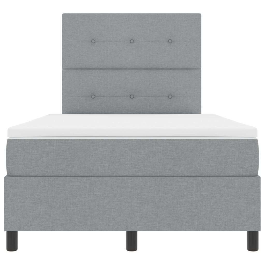 vidaXL Κρεβάτι με ελατήρια Ανοιχτό γκρι 120 x 190 cm ύφασμα