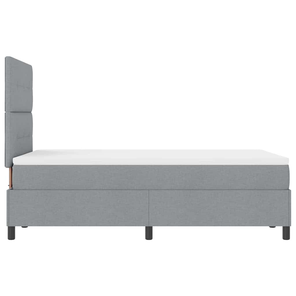 vidaXL Κρεβάτι με ελατήρια Ανοιχτό γκρι 120 x 190 cm ύφασμα