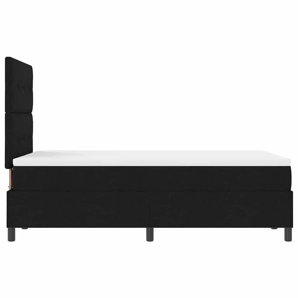 vidaXL Κρεβάτι με ελατήρια με κεφαλάρι Μαύρο 120 x 190 cm ύφασμα