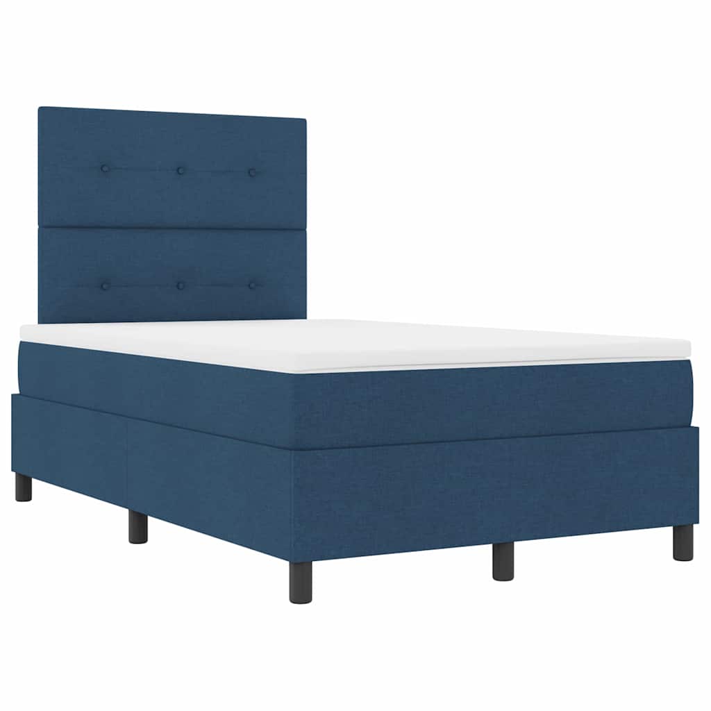 vidaXL Κρεβάτι με ελατήρια με κεφαλάρι Μπλε 120 x 190 cm ύφασμα