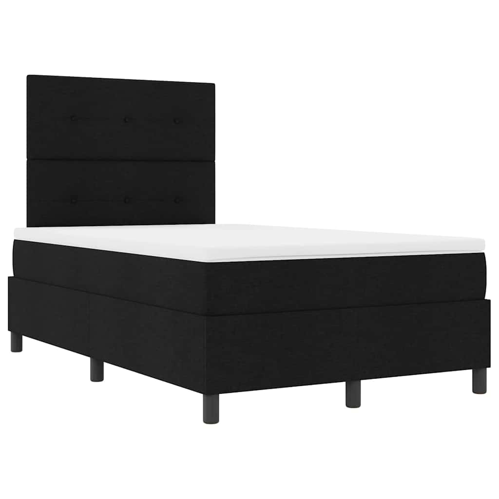 vidaXL Κρεβάτι με ελατήρια με κεφαλάρι Μαύρο 120 x 200 cm ύφασμα