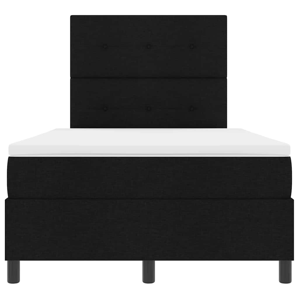 vidaXL Κρεβάτι με ελατήρια με κεφαλάρι Μαύρο 120 x 200 cm ύφασμα