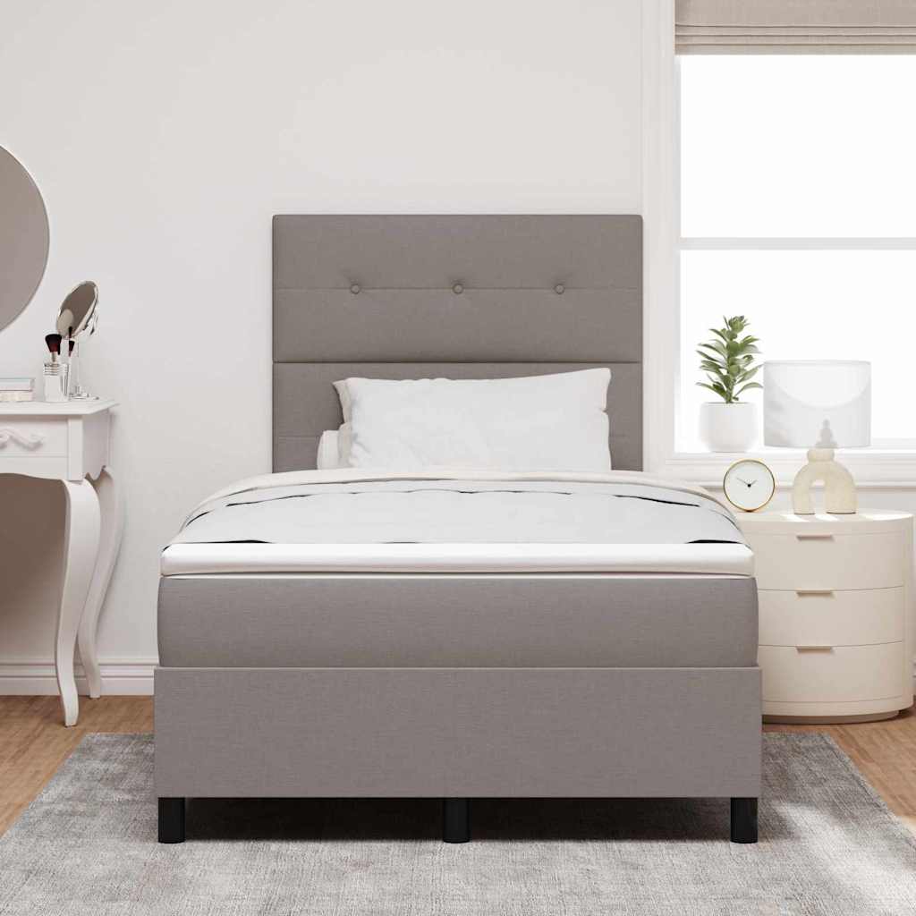 vidaXL Κρεβάτι με ελατήρια με κεφαλάρι Taupe 120 x 200 cm ύφασμα