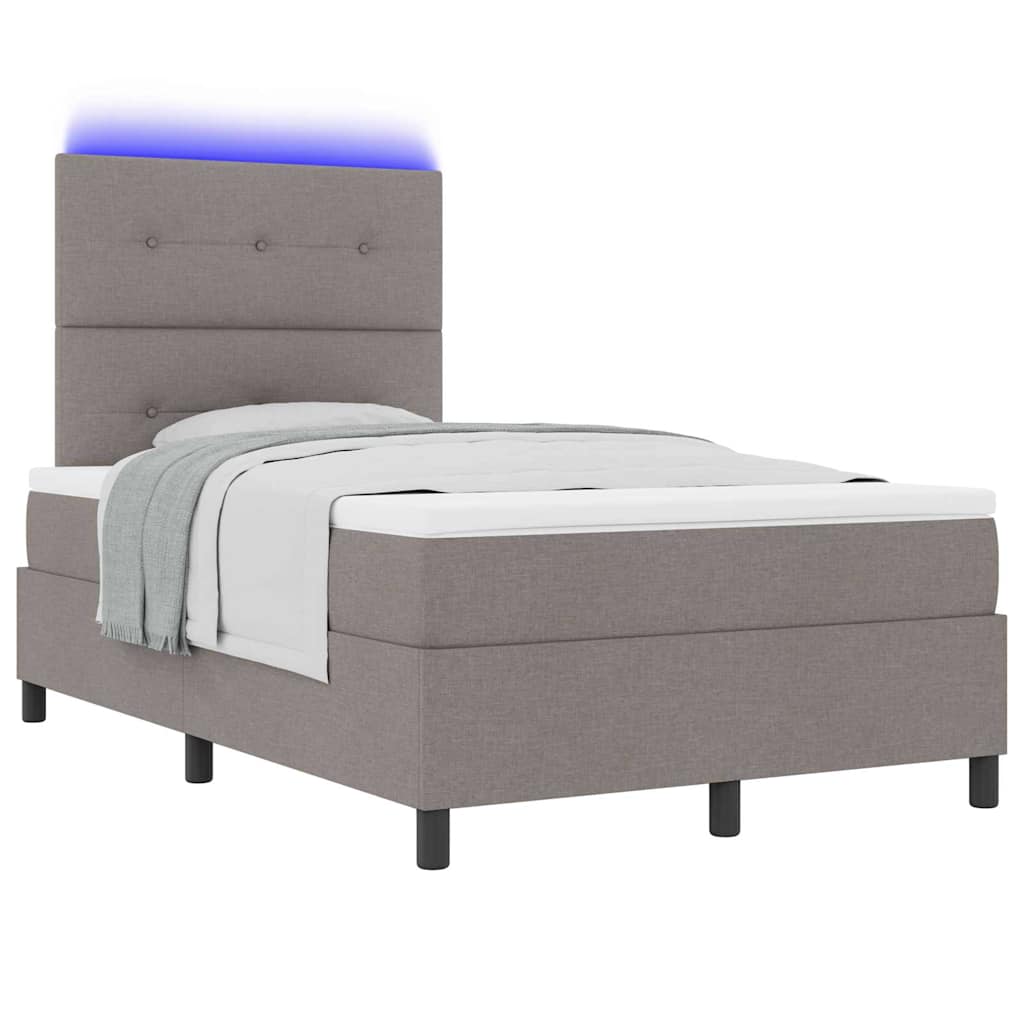 vidaXL Κρεβάτι με ελατήρια με κεφαλάρι Taupe 120 x 200 cm ύφασμα