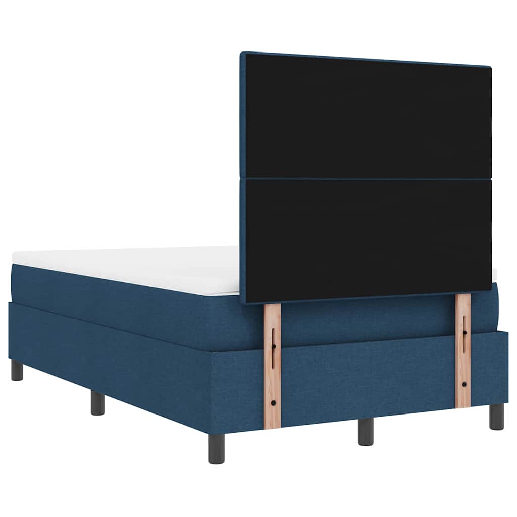 vidaXL Κρεβάτι με ελατήρια με κεφαλάρι Μπλε 120 x 200 cm ύφασμα