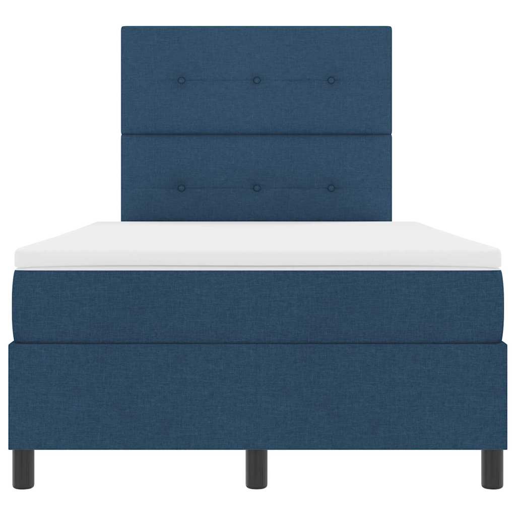 vidaXL Κρεβάτι με ελατήρια με κεφαλάρι Μπλε 120 x 200 cm ύφασμα