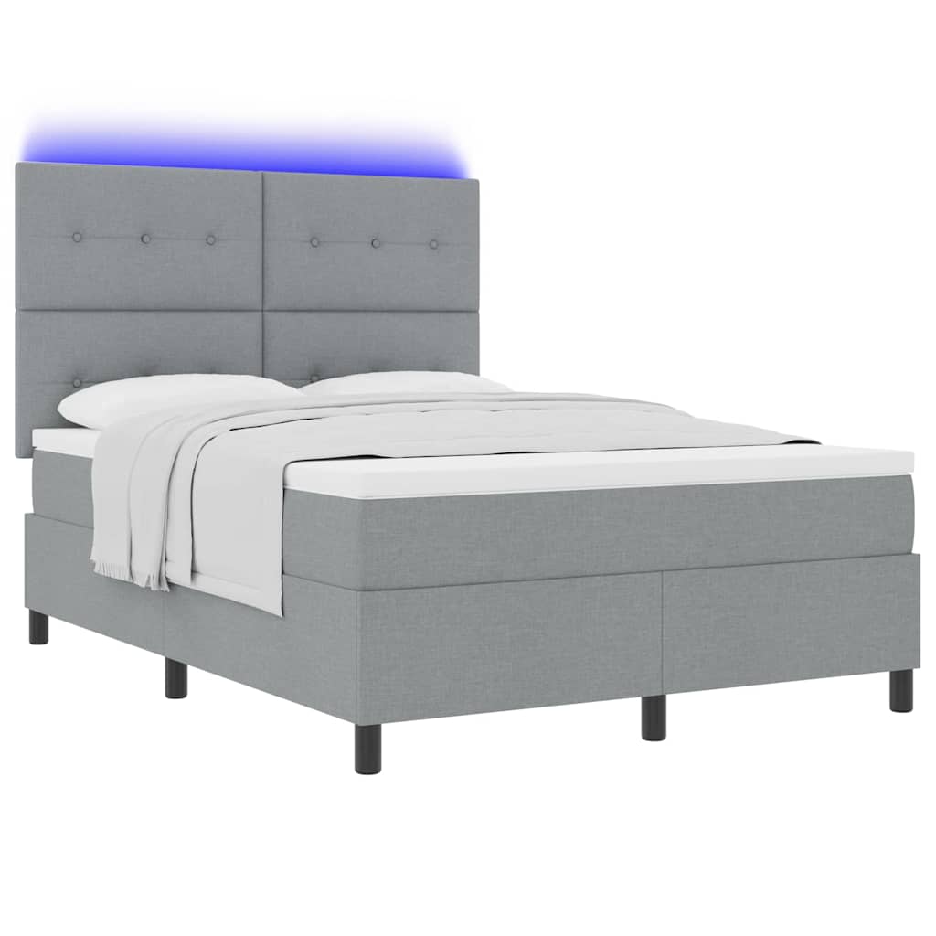 vidaXL Κρεβάτι με ελατήρια Ανοιχτό γκρι 160 x 200 cm ύφασμα