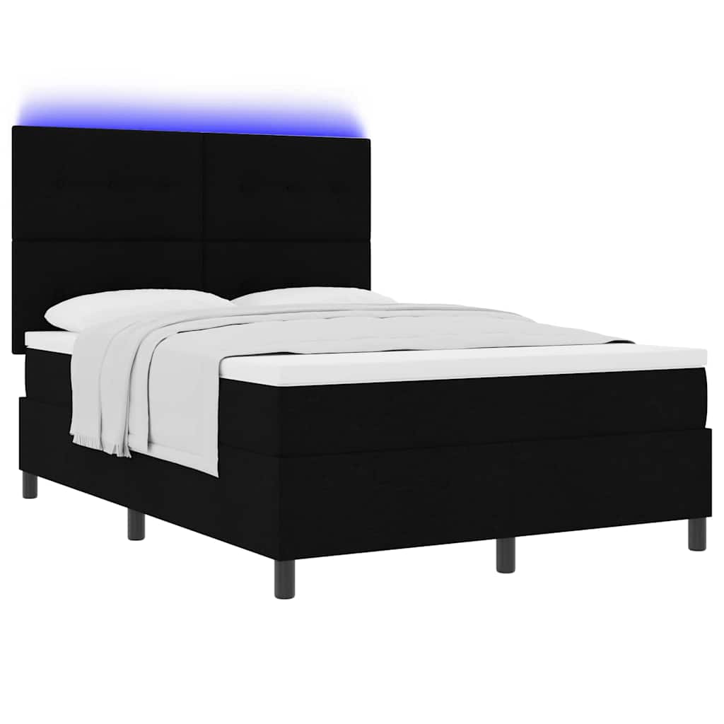 vidaXL Κρεβάτι με ελατήρια με κεφαλάρι Μαύρο 160 x 200 cm ύφασμα